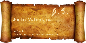 Jurin Valentina névjegykártya